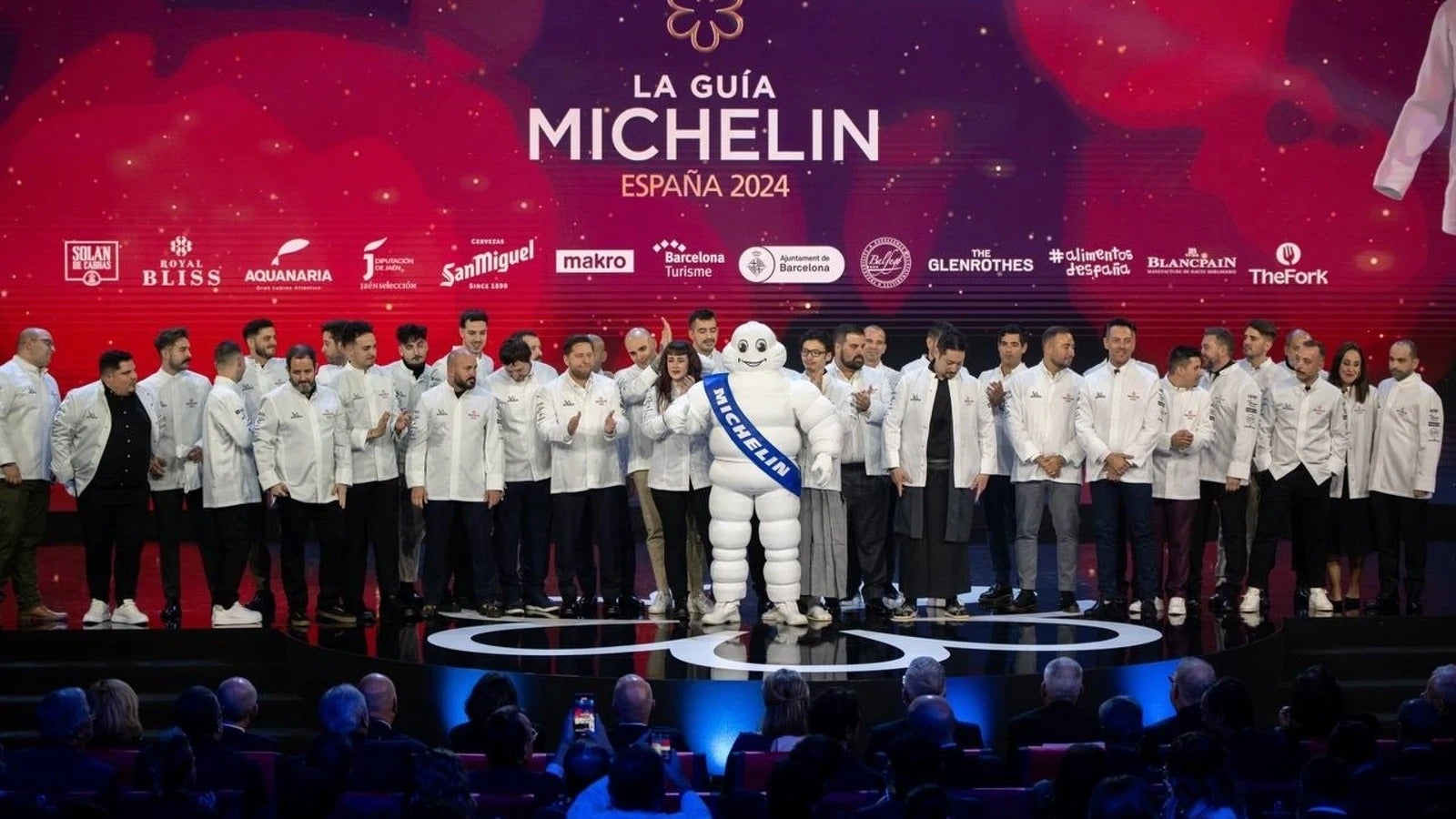 Els premiats durant la Gala que enguany s'ha celebrat a Barcelona | Foto: Guia Michelin 