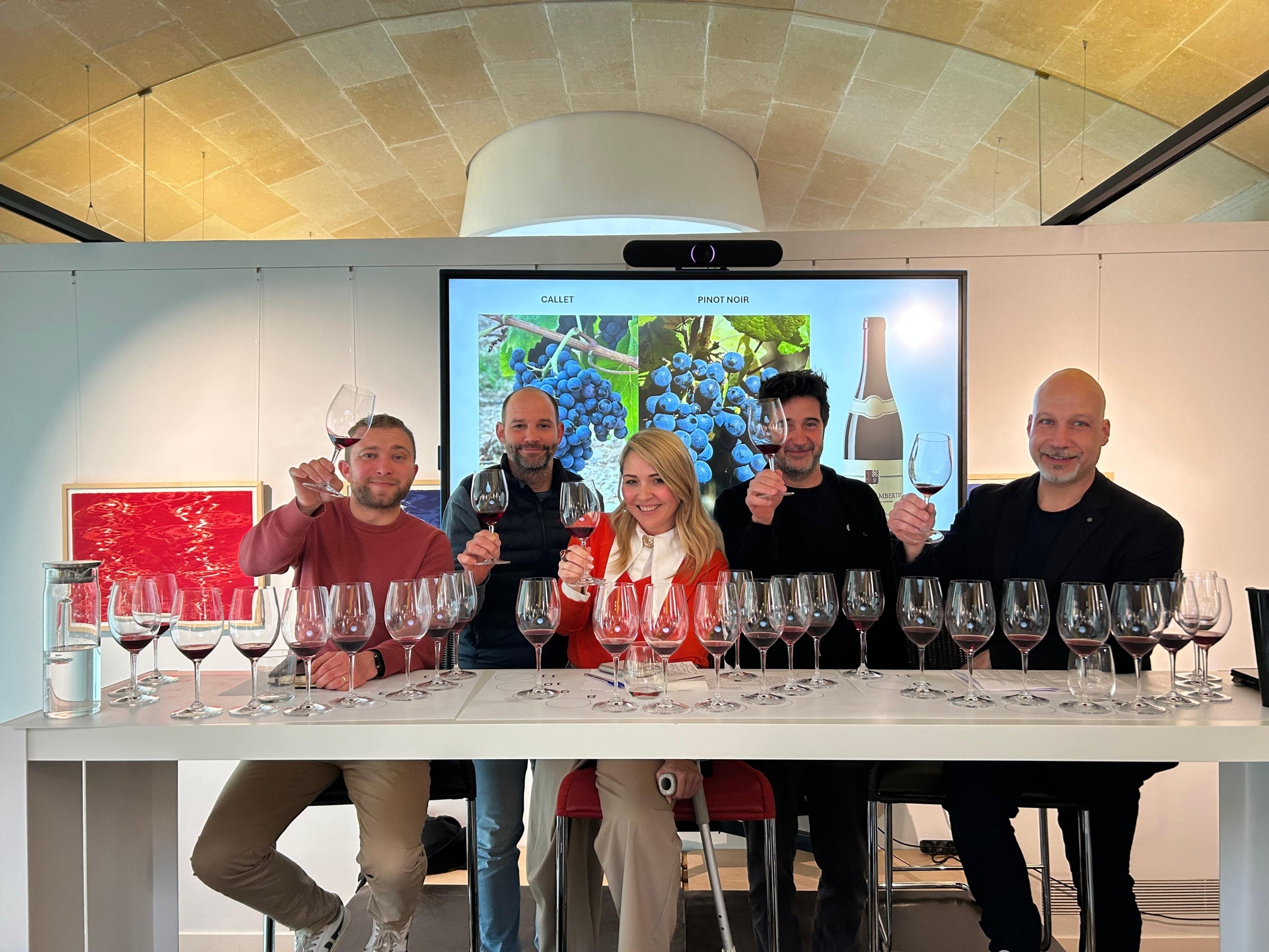 D'esquerra a dreta, Jérémy Roche, Joan Manuel Ochogavia, Meritxell Falgueras, Xesc Grimalt i Joan Arboix, organitzadors de la jornada/Can Axartell